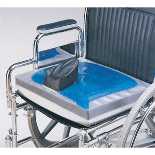 Slide-Guard Level and Wedged Pommel Wheelchair Cushion