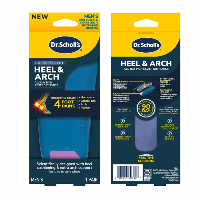 Dr. Scholl's Heel & Arch All-Day Pain Relief Orthotics Men & Women