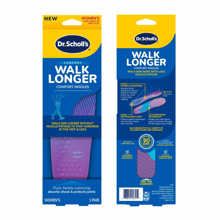 Dr. Scholl's Walk Longer Comfort Insoles for Women - 1 Pair