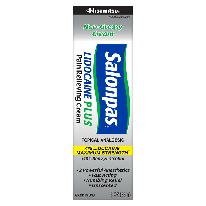 Salonpas Lidocaine Plus Pain Relieving Cream - 3 Oz