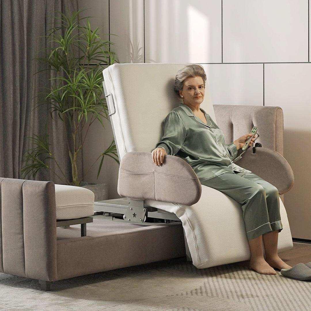 StarSleep Orin Rotating Sit to Stand Hospital Bed With Head and Foot Elevation