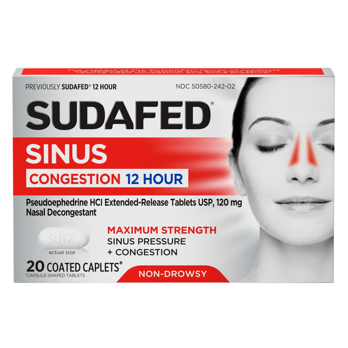 Sudafed Maximum Strength 12 Hour Sinus Congestion Relief Caplets