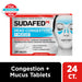 Sudafed PE Head Congestion + Mucus Relief Decongestant - 24 Tablets