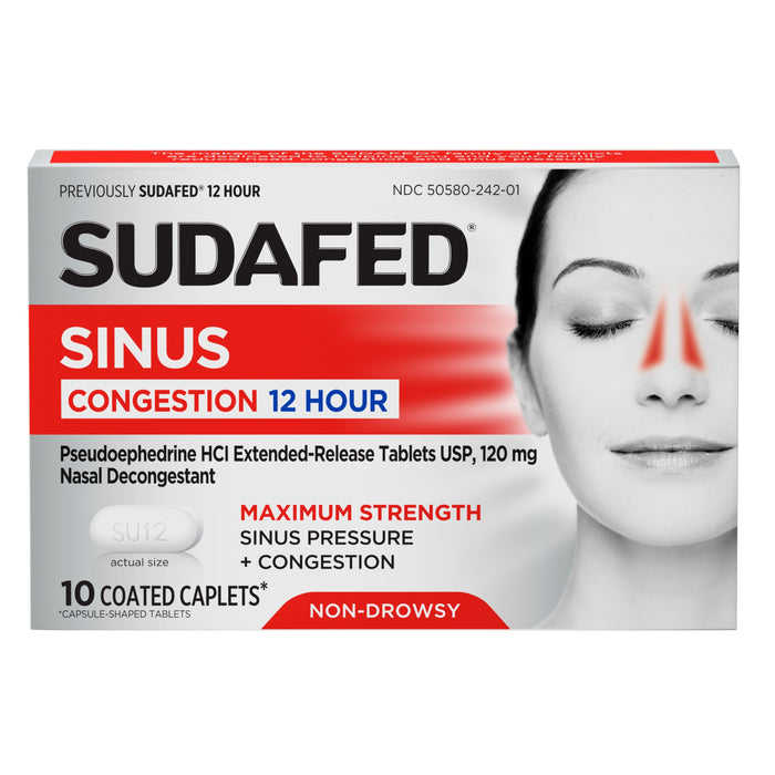 Sudafed Maximum Strength 12 Hour Sinus Congestion Relief Caplets