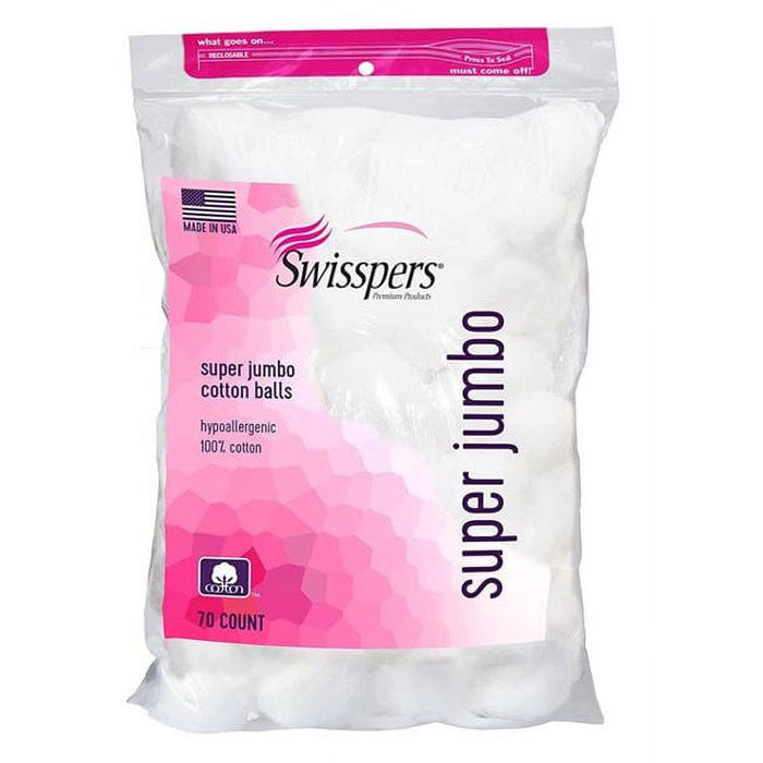 Swisspers Super Jumbo Cotton Balls - 70 Ct