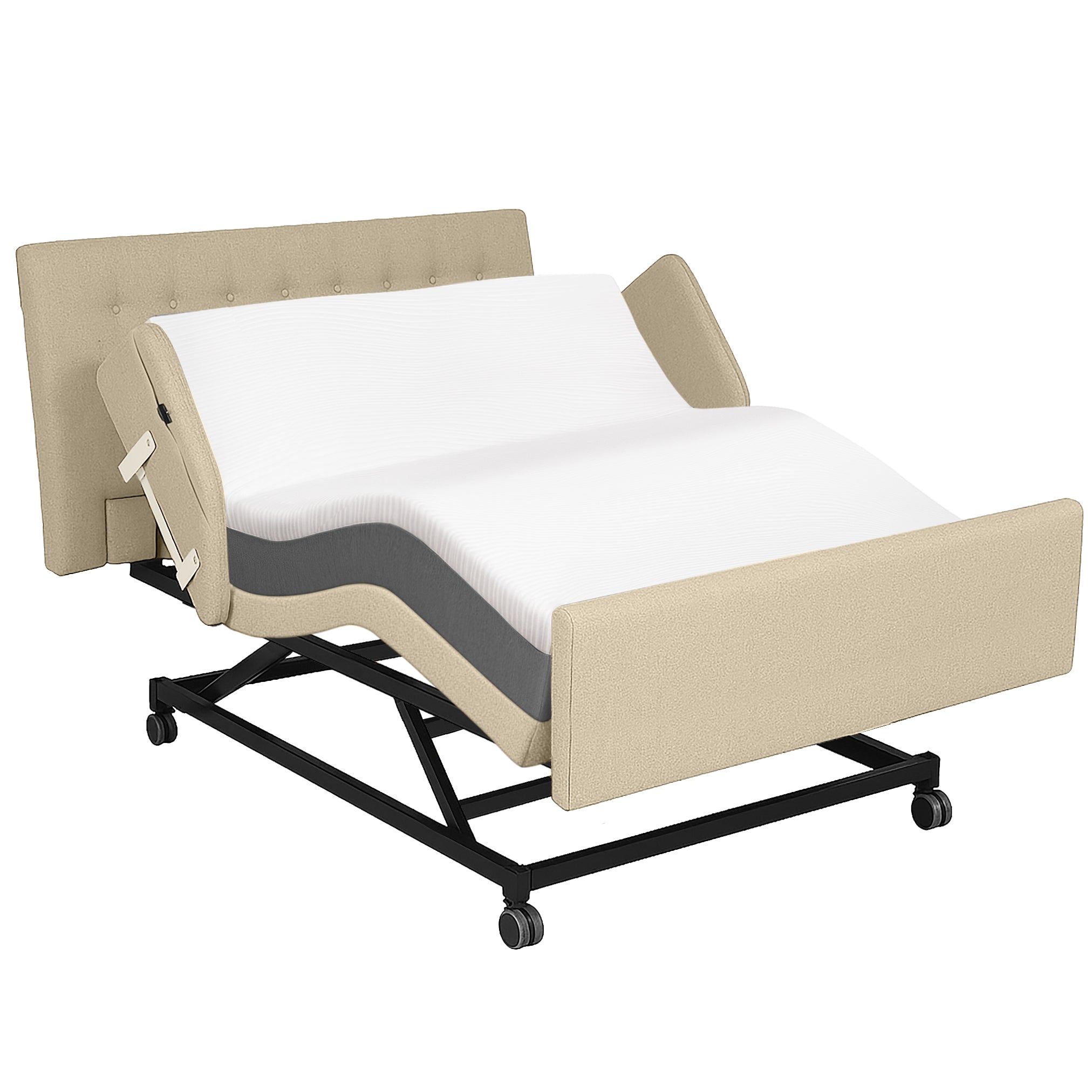 Home Style Electric Adjustable Hospital Bed with 8” Gel Memory Foam Mattress