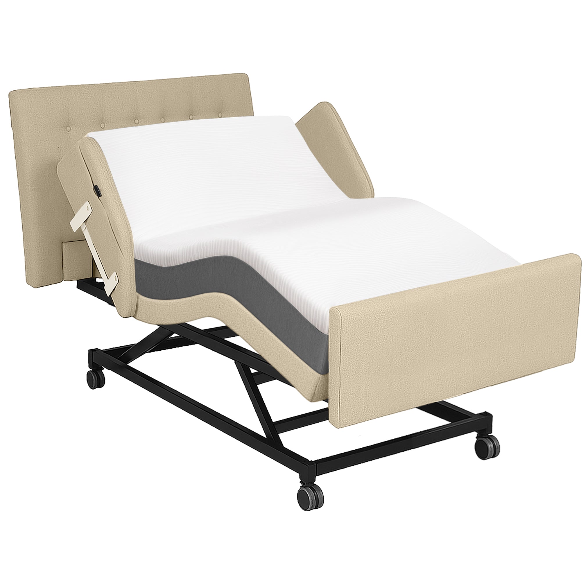 Home Style Electric Adjustable Hospital Bed with 8” Gel Memory Foam Mattress