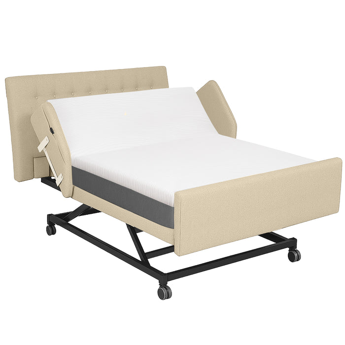 Cama de hospital eléctrica ajustable Home Style con colchón de espuma viscoelástica de gel de 8"