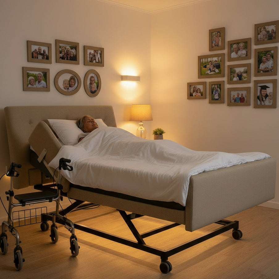 Home Style Electric Adjustable Hospital Bed with 8” Gel Memory Foam Mattress