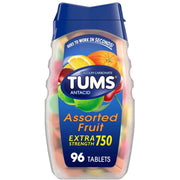 Tums Extra Strength Heartburn Relief Chewable Antacid Tablets Assorted Fruit - 96 Ct
