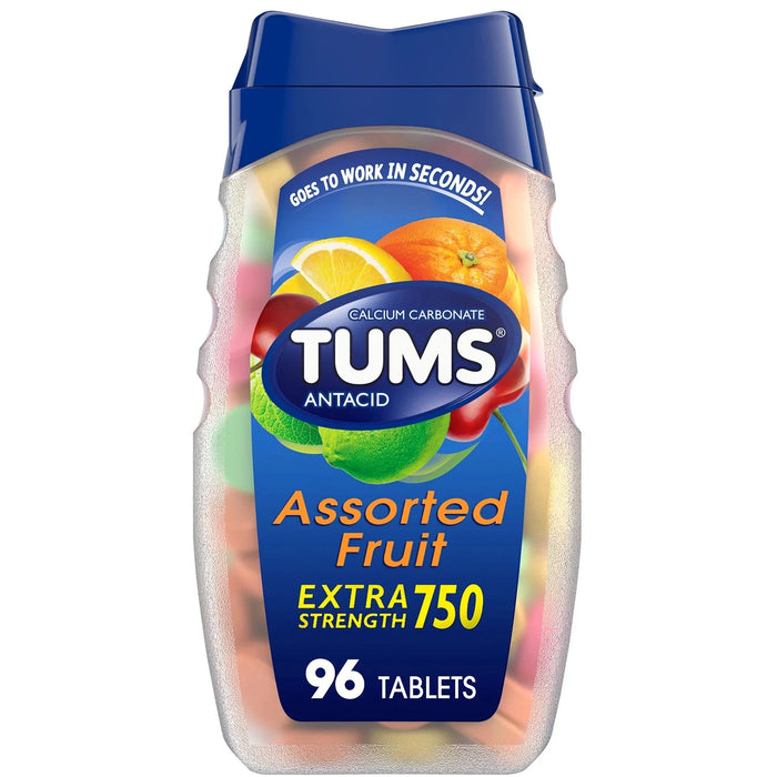 Tums Extra Strength Heartburn Relief Chewable Antacid Tablets Assorted Fruit - 96 Ct