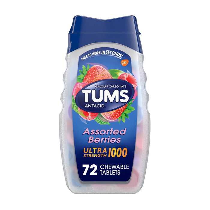 Tums Ultra Strength 1000 Assorted Berries Antacid Tablets