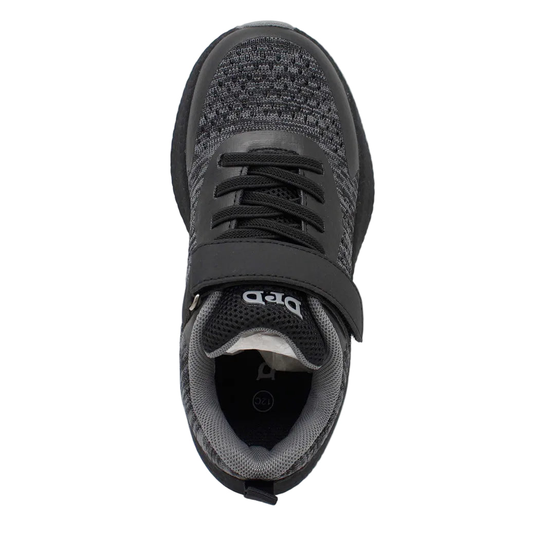 DrD Kids Footwear Turbo Black/Grey Sneaker Ankle-Foot Orthosis and Orthopedic Friendly