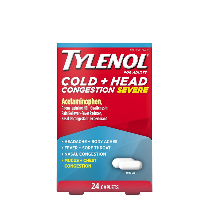 Tylenol Cold + Head Congestion Severe Medicine Caplets - 24 Ct. - Shop Home Med