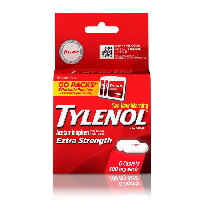 Tylenol Extra Strength Pain Relief Acetaminophen Caplets - 6Pck X 6Ct - Shop Home Med