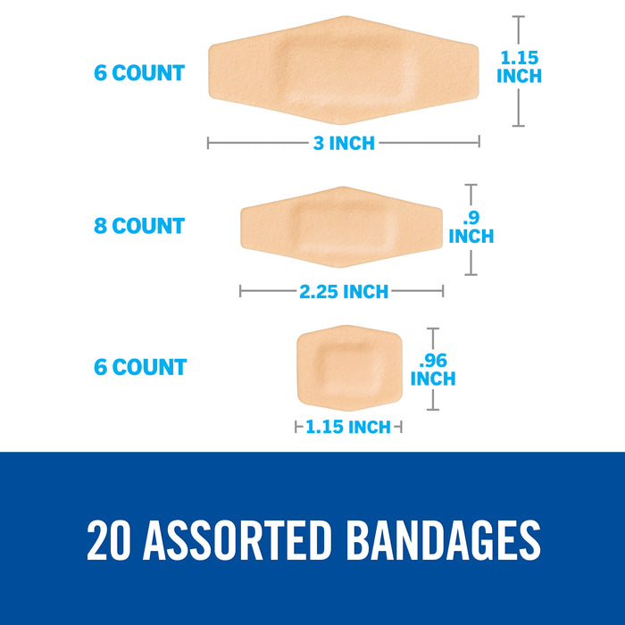 Nexcare Active Waterproof Cushioned Bandages Assorted Sizes - 20 Ct