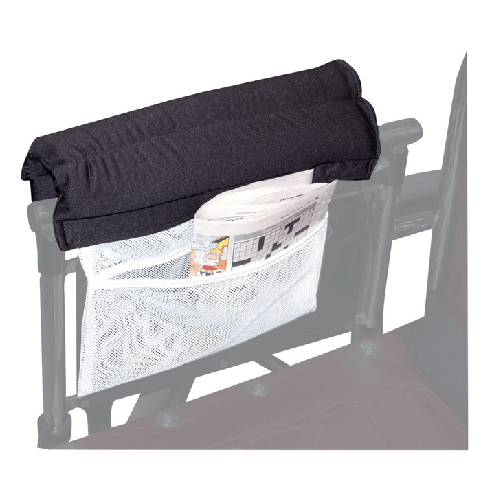 Two Wheelchair Padded Armrest with Storage Pouch