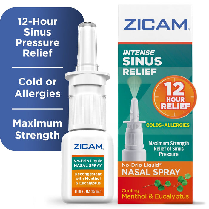 Zicam Intense Sinus Relief No-Drip Nasal Spray - Cooling Menthol & Eucalyptus