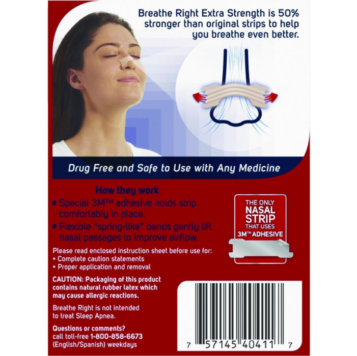 Breathe Right Extra Strength Tan Nasal Strips- 8 Ct