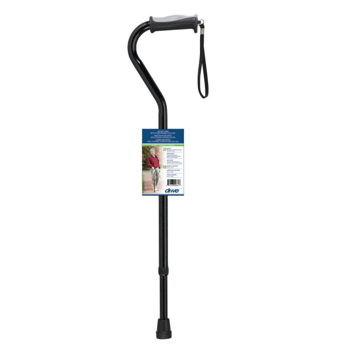 Drive Medical Adjustable Height Offset Handle Cane with Gel Hand Grip