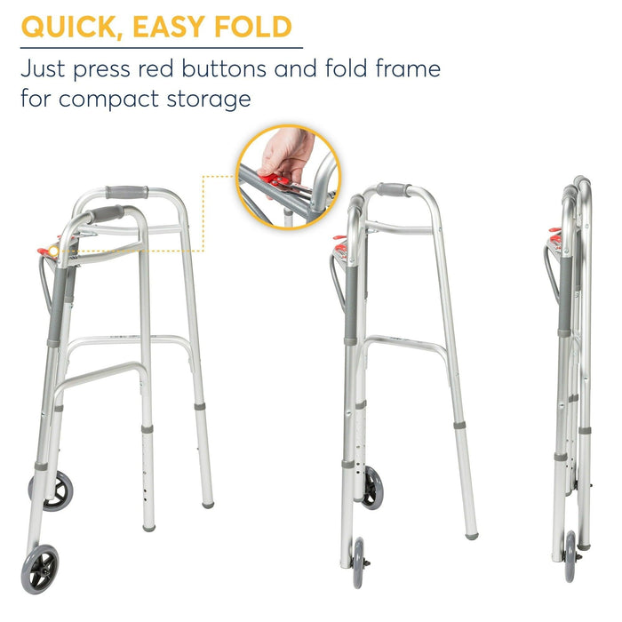 Drive Medical PreserveTech Deluxe Two Button Folding Walker - Shop Home Med