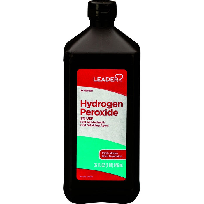 Leader Hydrogen Peroxide 3% Solution - 32 Oz