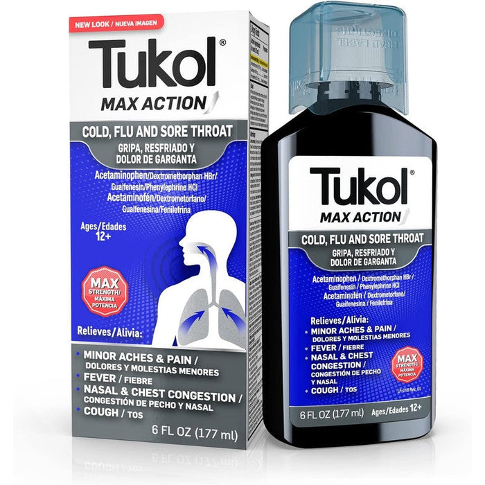 Tukol Max Action Cold Flu & Sore Throat Relief - 6 Oz