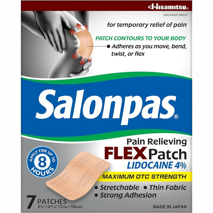 Salonpas Lidocaine 4% Pain Relieving Flex Patch - 7 Ct