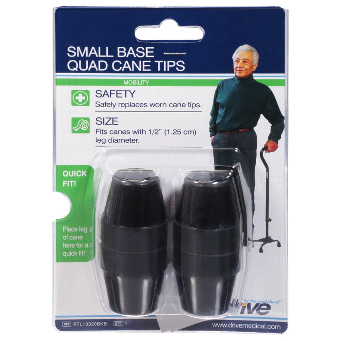 Drive Medical Small Base Quad Cane Tips Black - Pack of 4 - Shop Home Med
