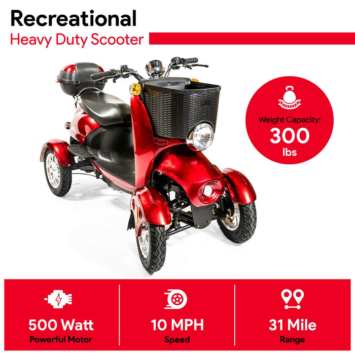 Heavy Duty Electric Mobility Scooter 4-Wheel Recreational