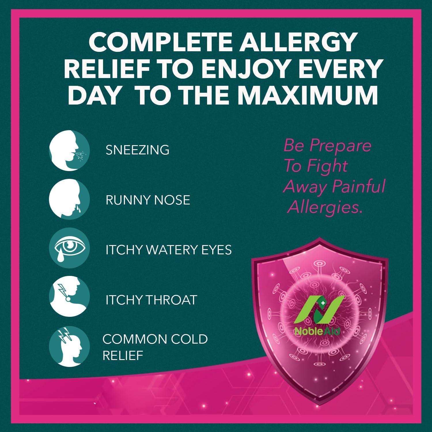 NobleAid Antihistamine Allergy Relief Tablets 25mg Diphenhydramine HCL - 100 Count - Shop Home Med