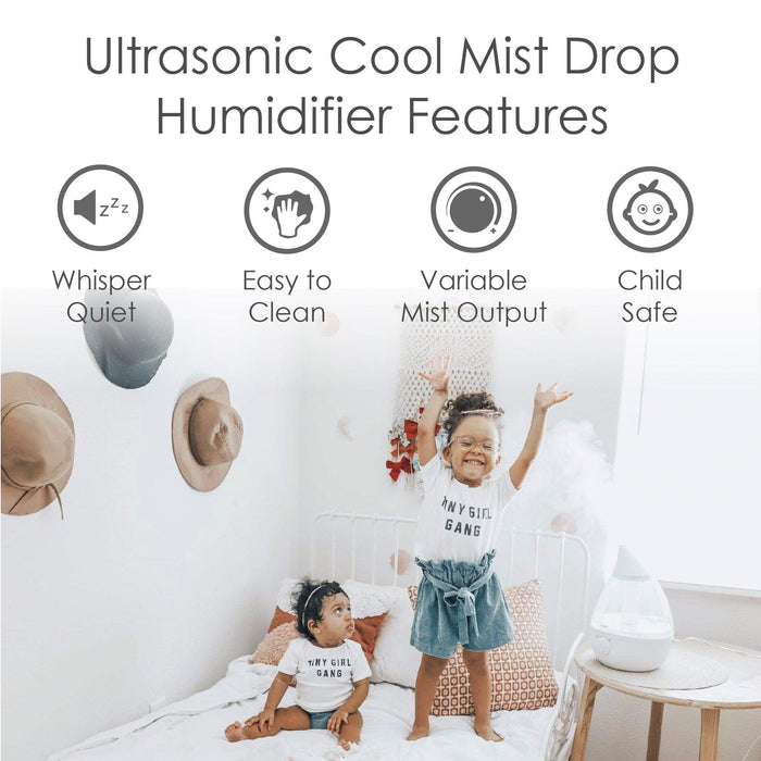 Crane Ultrasonic Drop Cool Mist Humidifier White/Clear - 1 Gallon