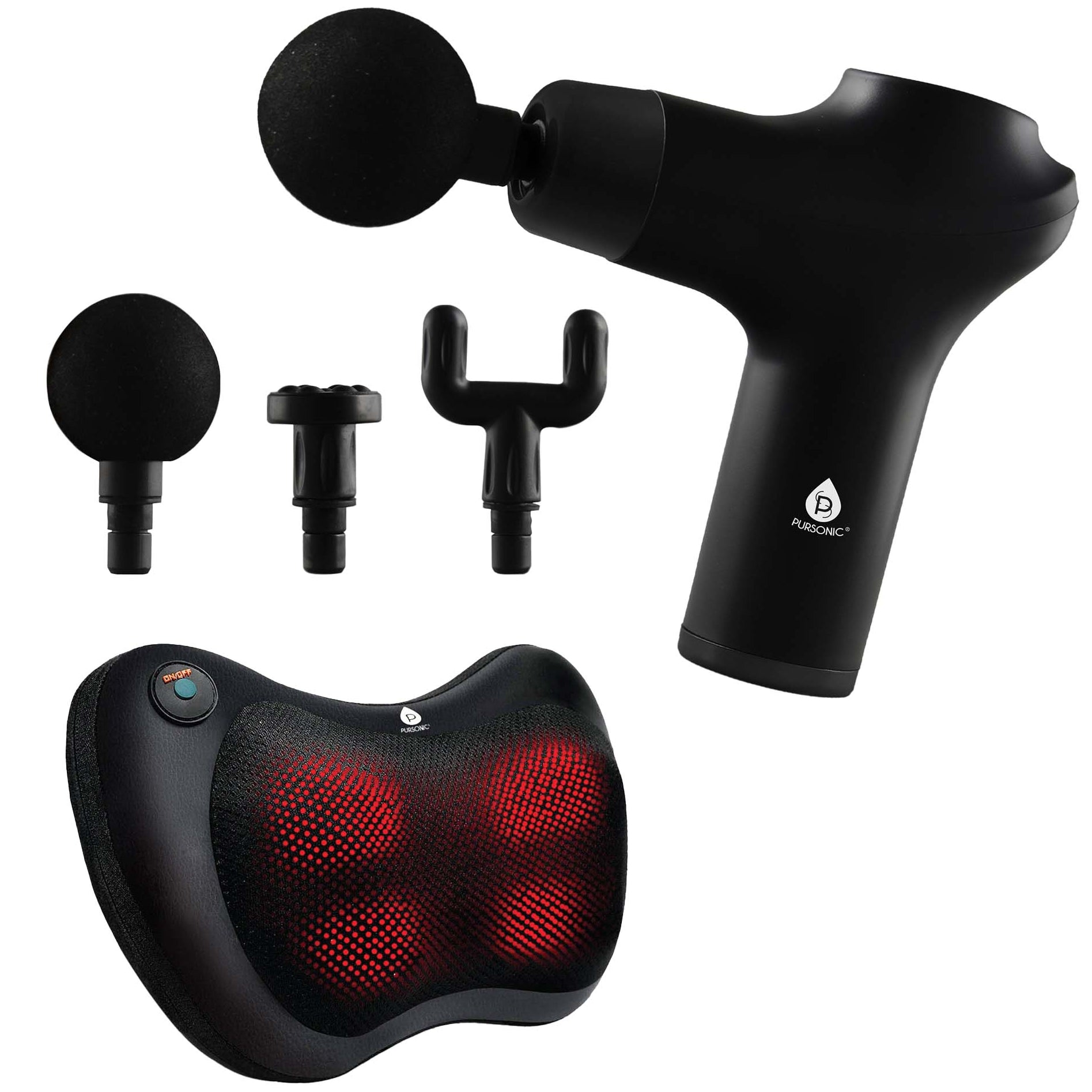 Pursonic 3-Speed Gun and Shiatsu Massager Ultimate Massage Therapy Bundle shophomemed