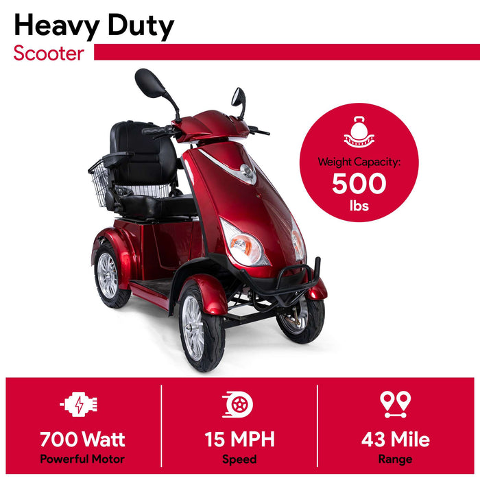 Red Elephant Heavy Duty Electric Mobility Scooter 4-Wheel Bariatric Scooter