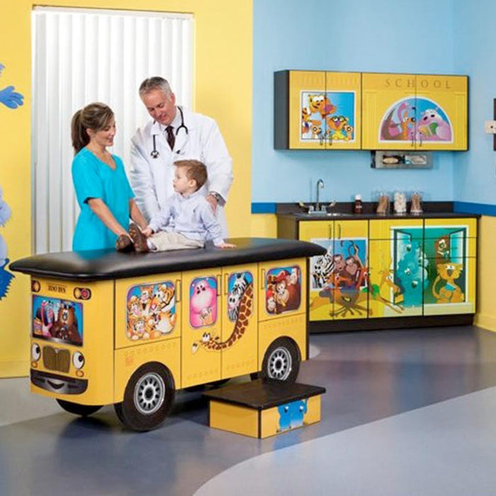 Clinton Complete Zoo Bus Pediatric Treatment Table and Cabinets