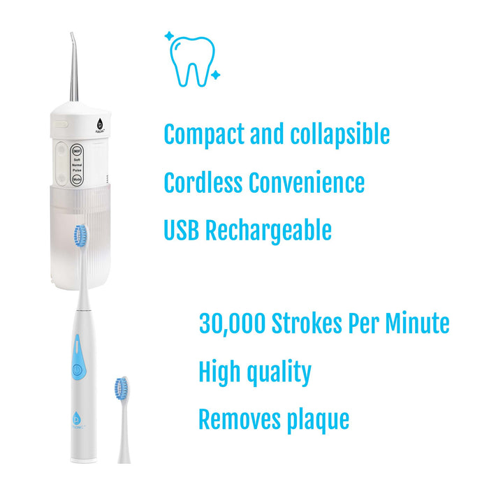Pursonic Triple-Head Tooth Wizard and Travel-Ready Water Flosser Ultimate Smile Care Duo shophomemed