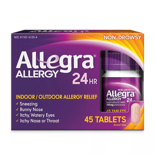 Allegra Adult 24HR Tablet 180 mg, Allergy Relief - Shop Home Med