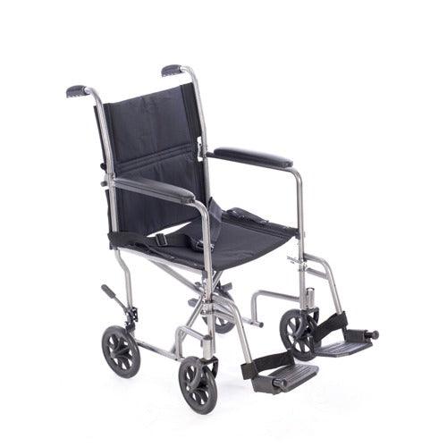 Astra Transport Chair 17" Silver Vein 250lb Wt-Cap. With Nylon Seat - Shop Home Med
