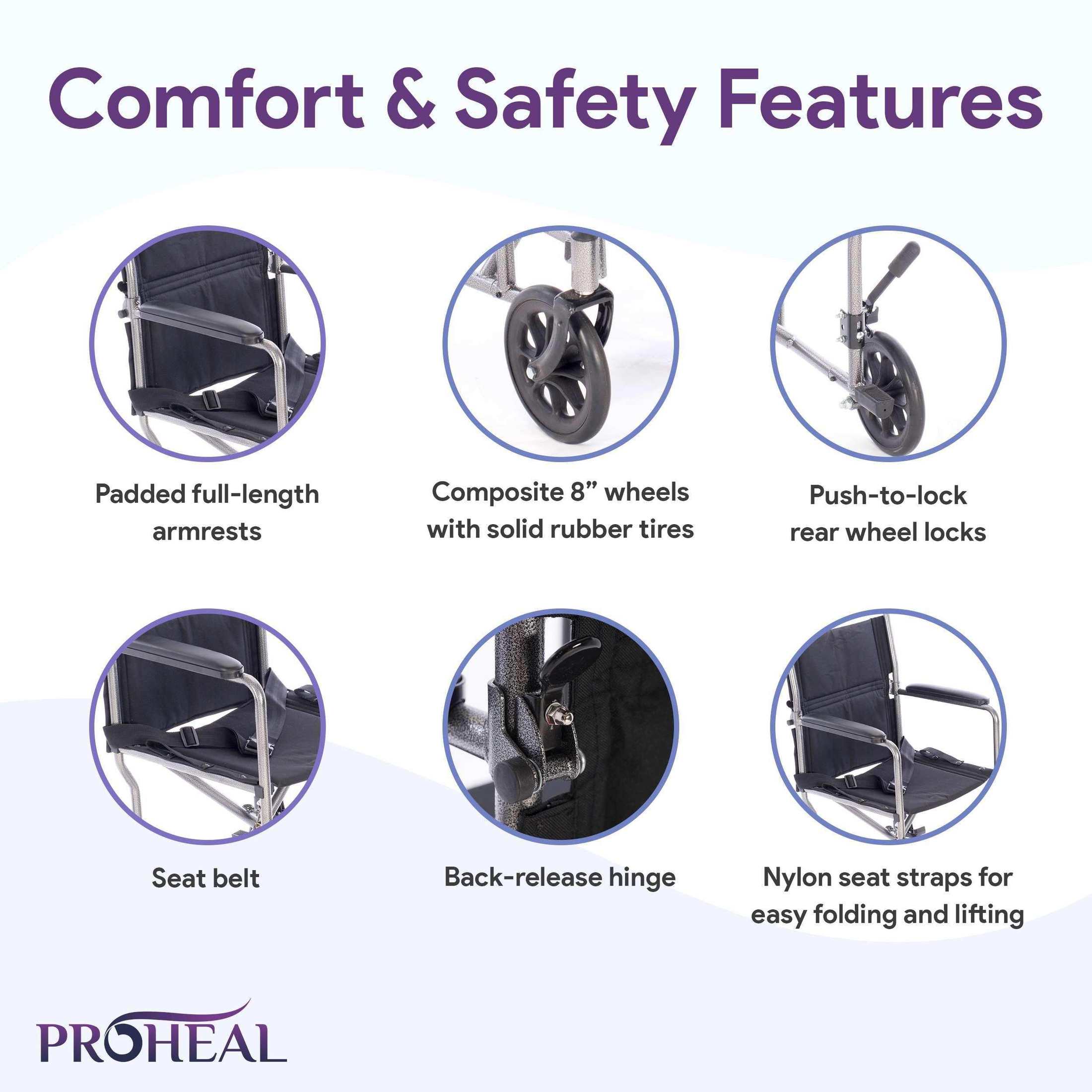 Astra Transport Chair 17" Silver Vein 250lb Wt-Cap. With Nylon Seat - Shop Home Med