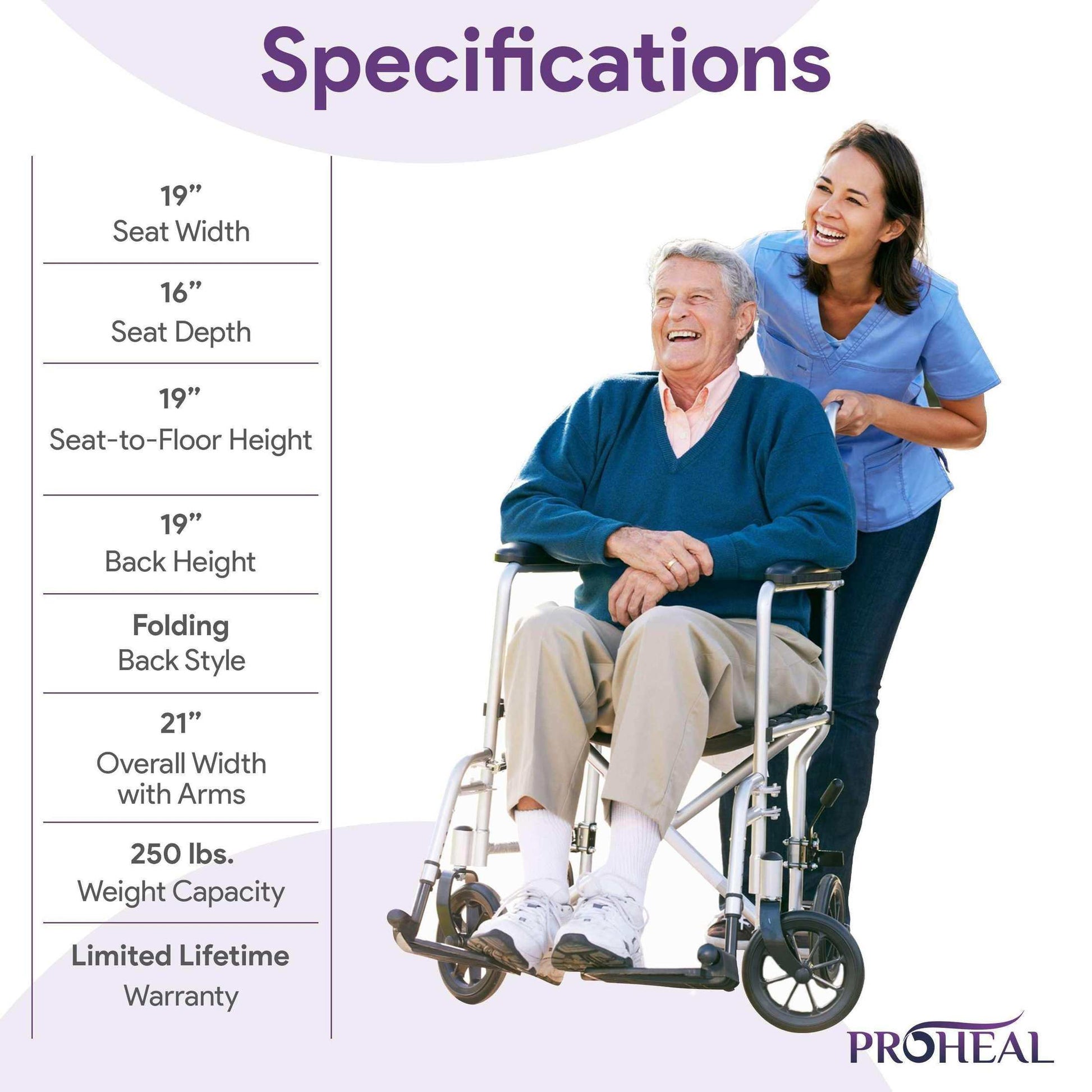 Astra Transport Chair 250lb Wt-Cap - 19" - Shop Home Med