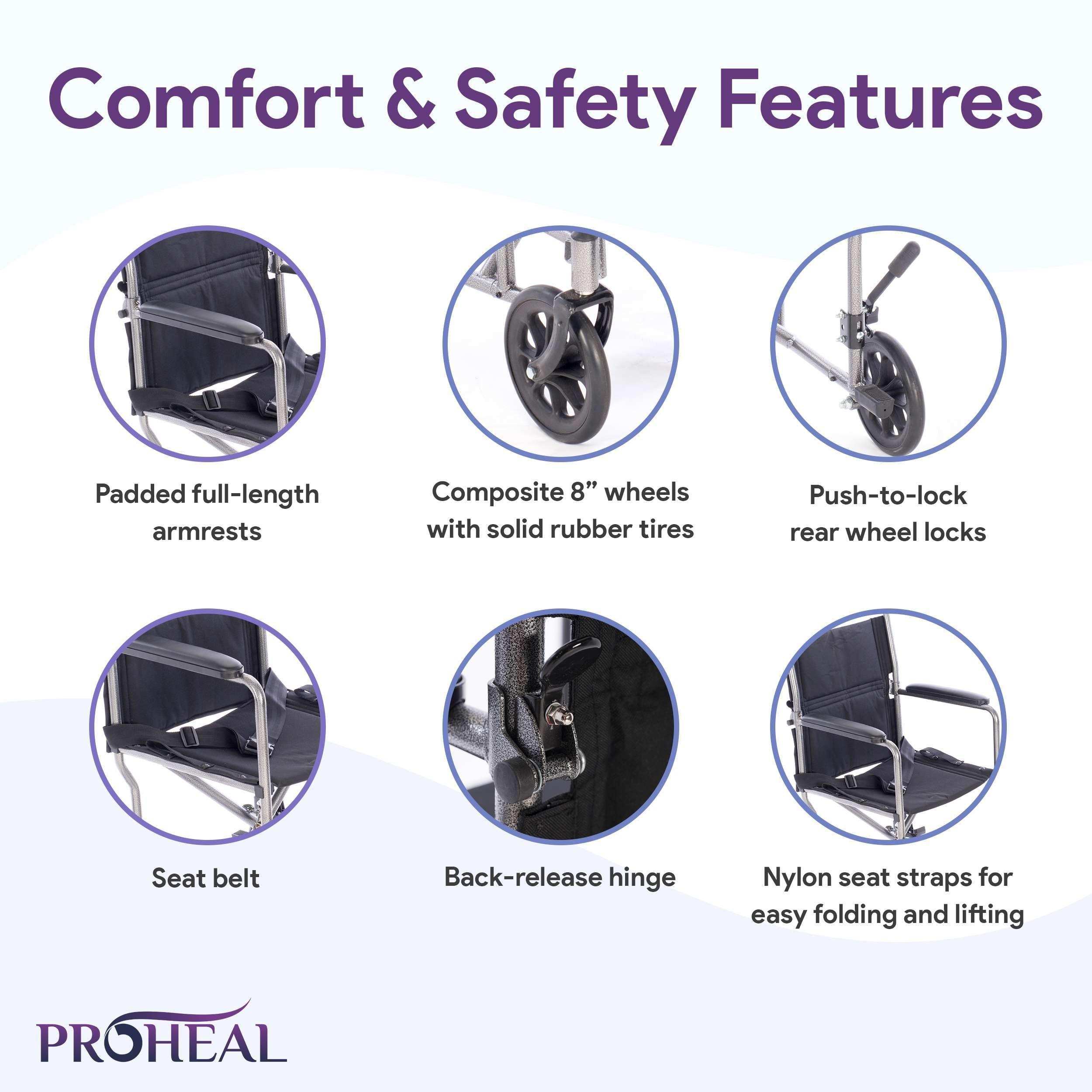 Astra Transport Chair 250lb Wt-Cap - 19" - Shop Home Med