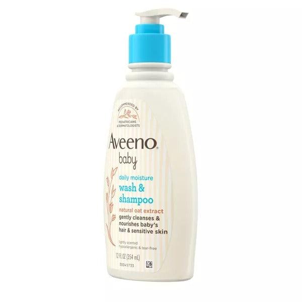 Aveeno Baby Daily Moisture Gentle Body Bath Wash & Shampoo, Oat Extract - 12oz - Shop Home Med