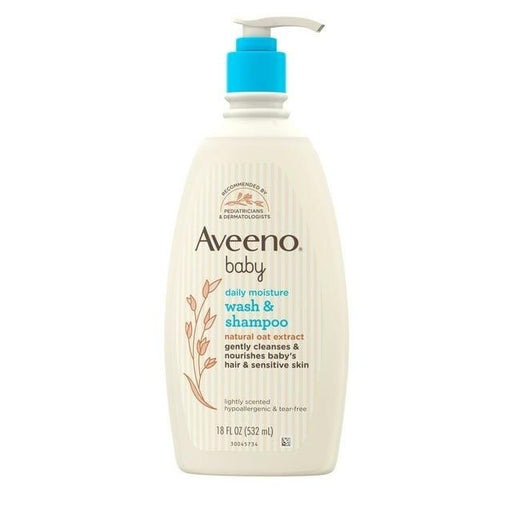 Aveeno Baby Daily Moisture Gentle Body Bath Wash & Shampoo, Oat Extract - 18oz - Shop Home Med