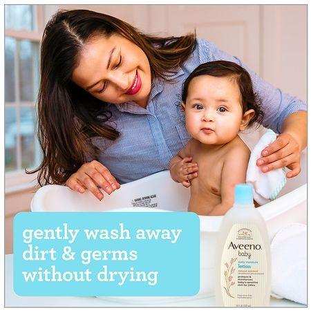 Aveeno Baby Daily Moisture Gentle Body Bath Wash & Shampoo, Oat Extract - 18oz - Shop Home Med