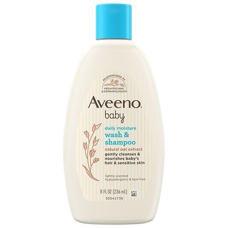 Aveeno Baby Daily Moisture Gentle Body Bath Wash & Shampoo, Oat Extract - 8oz - Shop Home Med