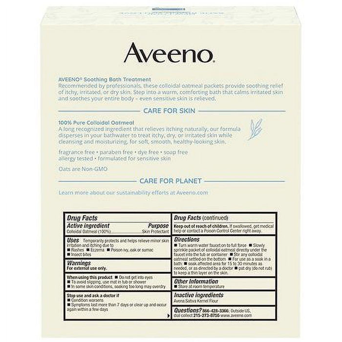 Aveeno Soothing Oatmeal Bath Treatment for Eczema, Itchy, Dry Skin - 1.5oz x 8 packets - Shop Home Med
