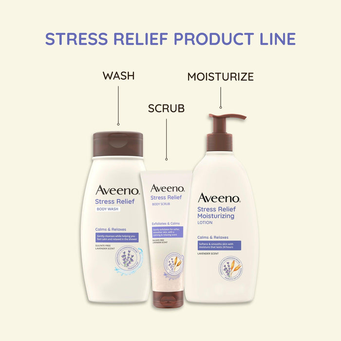 Aveeno Stress Relief Moisturizing Body Lotion Lavender Scent - 18oz - Shop Home Med
