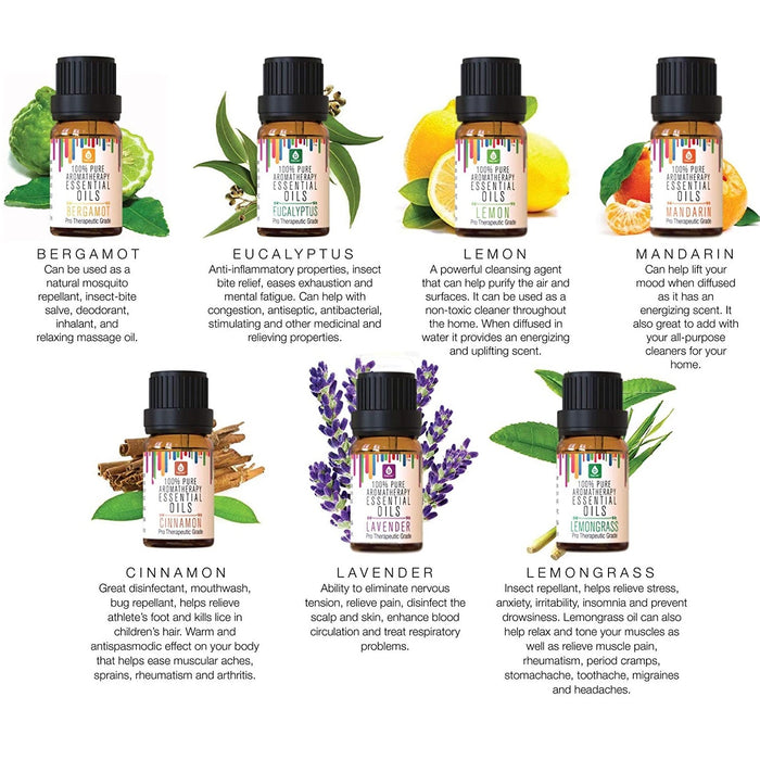 Pursonic 100% Pure Essential Aromatherapy Oils - 14 Varieties