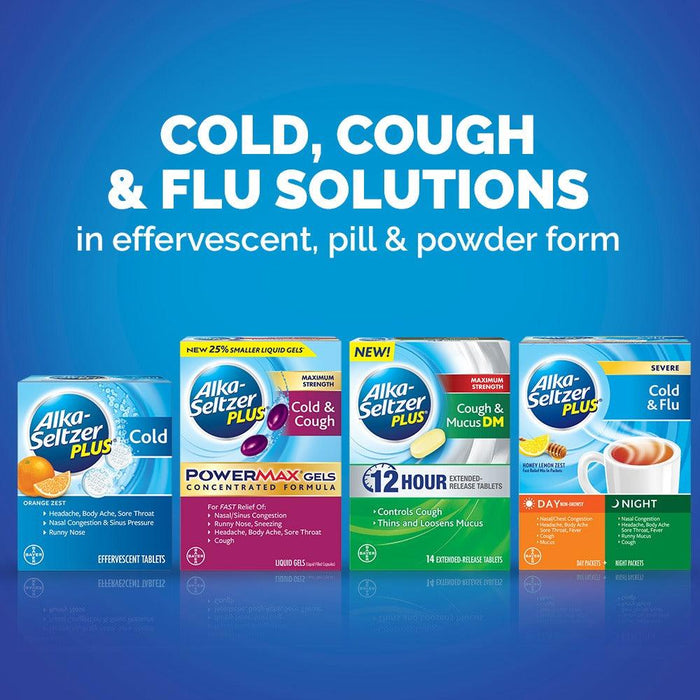 Alka-Seltzer Plus Cold & Flu Powermax Gels - Day 16 Ct + Night 8 Ct - Shop Home Med