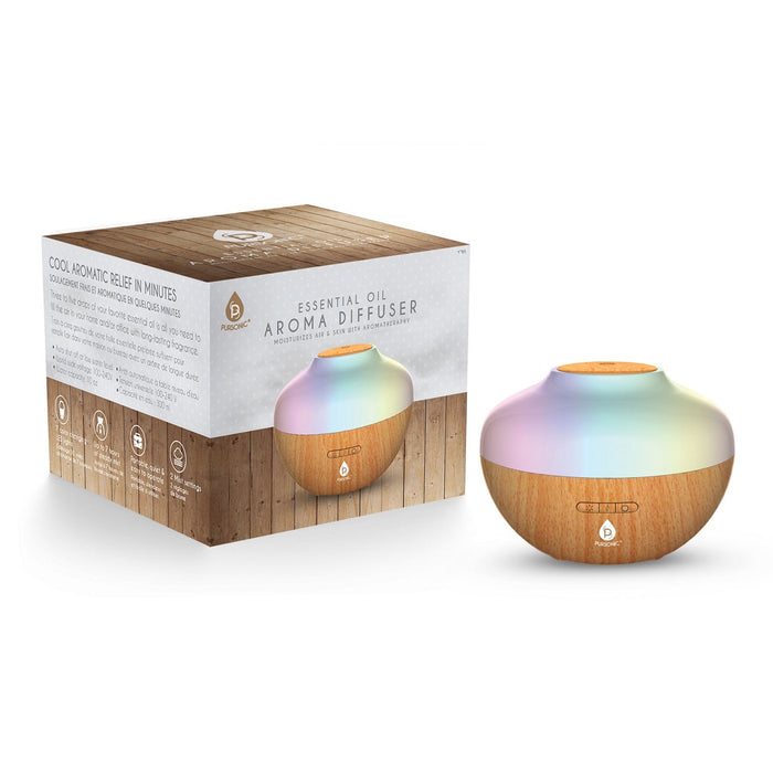 Pursonic Aromatherapy Diffuser: 300ml Top 3 Oils 2 Mist Settings 7 Lights